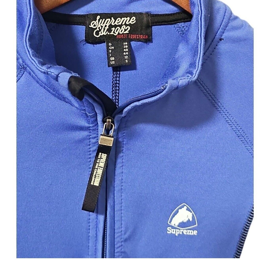 Supreme Est 1982 Half Zip Pullover Athletic Top Thumb Holes Blue S Women's Nwot - Picture 3 of 5
